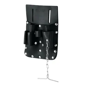 11515 / POHE-7CU Porta herramientas de cuero con 7 compartimentos, Truper