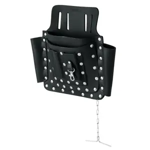 11511 / POHE-8CU Porta herramientas de cuero con 8 compartimentos, Truper