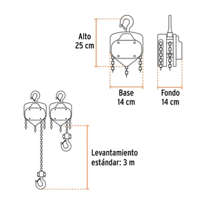 Polipasto de cadena de 1 ton, Truper