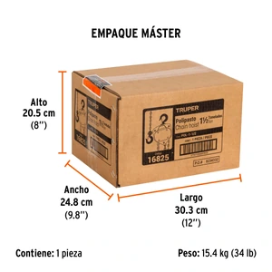 Polipasto de cadena de 1-1/2 ton, Truper