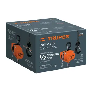 16823 / POL-1/2 Polipasto de cadena de 1/2 ton, Truper