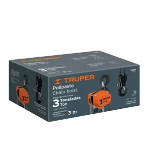 16827 / POL-3 Polipasto industrial de cadena, 3 toneladas, Truper