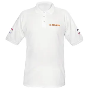 60454 / POL-BC-M Playera polo para hombre, blanca, M, Truper