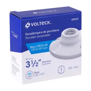 Portalámpara de porcelana, 3-1/2