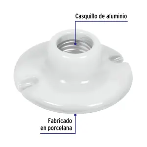 Portalámpara de porcelana, 3-1/2