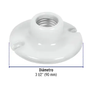Portalámpara de porcelana, 3-1/2