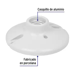 Portalámpara de porcelana, 4-1/2