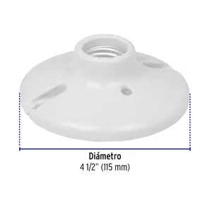 Portalámpara de porcelana, 4-1/2