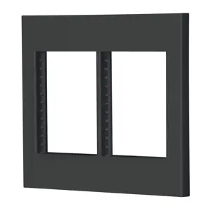 47999 / PP6M-EN Volteck Placa 2 ventanas, 6 módulos, línea Española, color negro