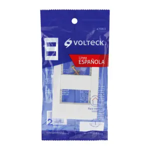 Volteck Placa 2 ventanas, 1 módulo, línea Española, color blanco