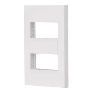 47063 / PPDO-EB Volteck Placa 2 ventanas, 1 módulo, línea Española, color blanco