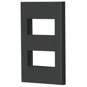 Volteck Placa 2 ventanas, 1 módulo, línea Española, color negro
