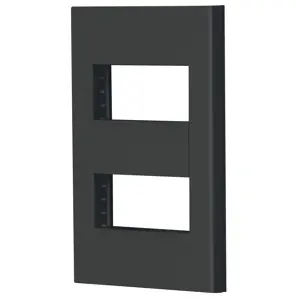 47998 / PPDO-EN Volteck Placa 2 ventanas, 1 módulo, línea Española, color negro