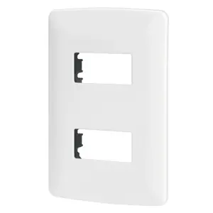 48133 / PPDO-IB Volteck Placa 2 módulos de ABS, línea Italiana, color blanco