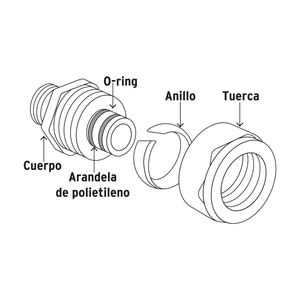 Codo 90° para PEALPE, 3/8