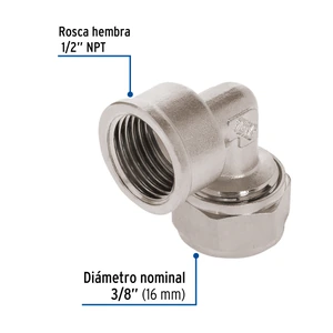 Codo 90° para PEALPE, 3/8