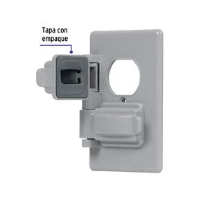 Volteck Placa dúplex de policarbonato para intemperie,línea Standard