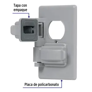 Volteck Placa dúplex de policarbonato para intemperie,línea Standard