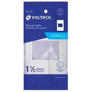 Volteck Placa 1 ventana, 1.5 módulos, línea Española, color blanco