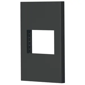 Volteck Placa 1 ventana, 1.5 módulos, línea Española, color negro