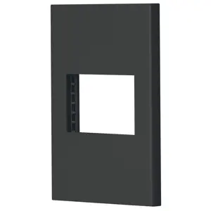 47984 / PPSE15-EN Volteck Placa 1 ventana, 1.5 módulos, línea Española, color negro