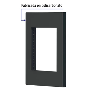 Volteck Placa 1 ventana, 3 módulos, línea Española, color negro