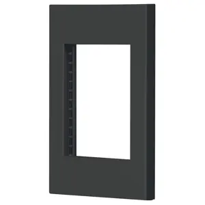 Volteck Placa 1 ventana, 3 módulos, línea Española, color negro