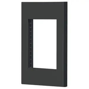 47983 / PPTR-EN Volteck Placa 1 ventana, 3 módulos, línea Española, color negro