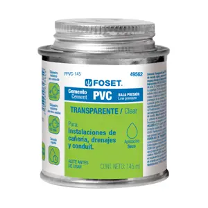 Cemento para PVC en bote de 145 ml, baja presión, Foset