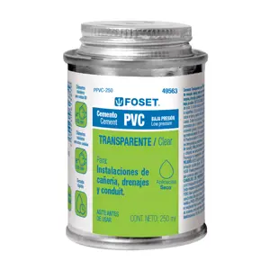 Cemento para PVC en bote de 250 ml, baja presión, Foset