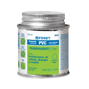 Cemento para PVC en bote de 90 ml, baja presión, Foset