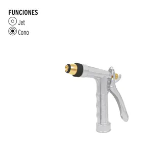 17482 / PR-102 Truper Pistola para riego 2 funciones metálica, boquilla regulable
