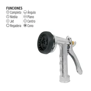 17481 / PR-108 Pistola para riego de 8 funciones metálica, Truper