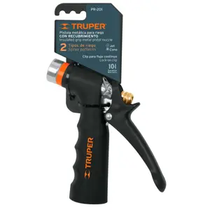 18475 / PR-201 Truper Pistola para riego de 2 funciones metálica con recubrimiento
