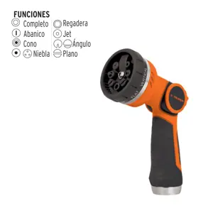 17479 / PR-307 Pistola para riego de 8 funciones plástica, Truper