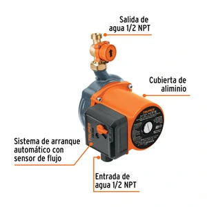 Bomba presurizadora 1/6 HP, con sensor regulable, Truper