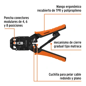Truper Pinza ponchadora, 3 módulos