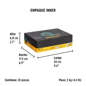 Flexómetro 3 m cinta 13 mm, display box con 24 pzas, PRETUL