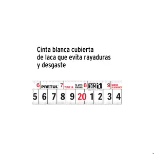 Flexómetro 5.5 m cinta 25 mm, display box con 12 pzas,PRETUL