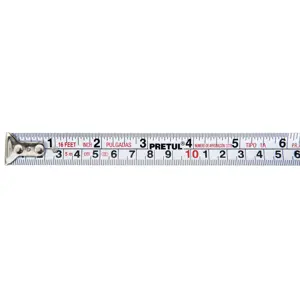 Flexómetro azul 8 m cinta 25 mm, en tarjeta, PRETUL