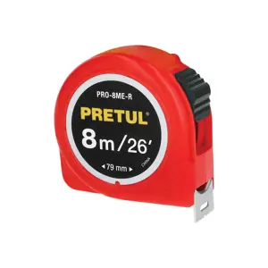 29999 / PRO-8ME-R Flexómetro verde 8 m cinta 25 mm, en tarjeta, Pretul