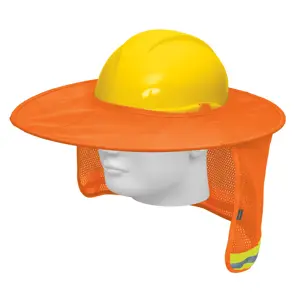 Truper Protector solar plegable para casco, naranja con reflejante