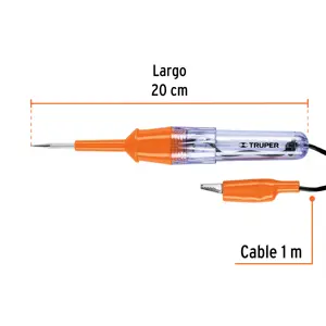 Probador de circuitos de corriente directa 20 cm, Truper