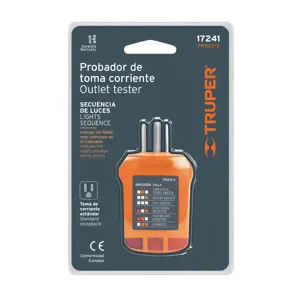 17241 / PROCO-C Probador de tomacorriente, corriente alterna, Truper