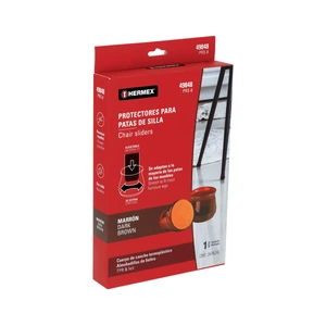 Hermex Caja con 24 protectores para patas de silla, café