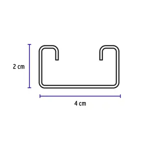 Perfil monocanal perforado de 3 m, 4 x 2 cm cal. 14, VOLTECK