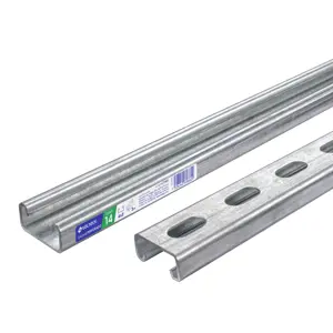 Perfil monocanal perforado de 3 m, 4 x 2 cm cal. 14, VOLTECK
