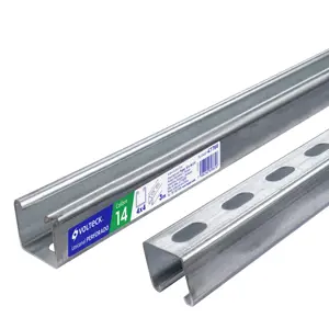 Perfil monocanal perforado de 3 m, 4 x 4 cm cal. 14, VOLTECK