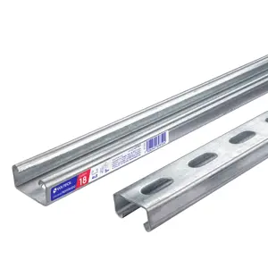 Perfil monocanal perforado de 3 m, 4 x 2 cm cal. 18, VOLTECK