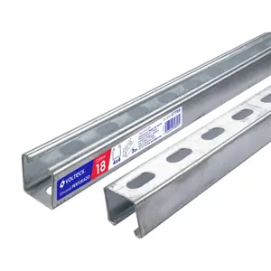 Perfil monocanal perforado de 3 m, 4 x 4 cm cal. 18, VOLTECK